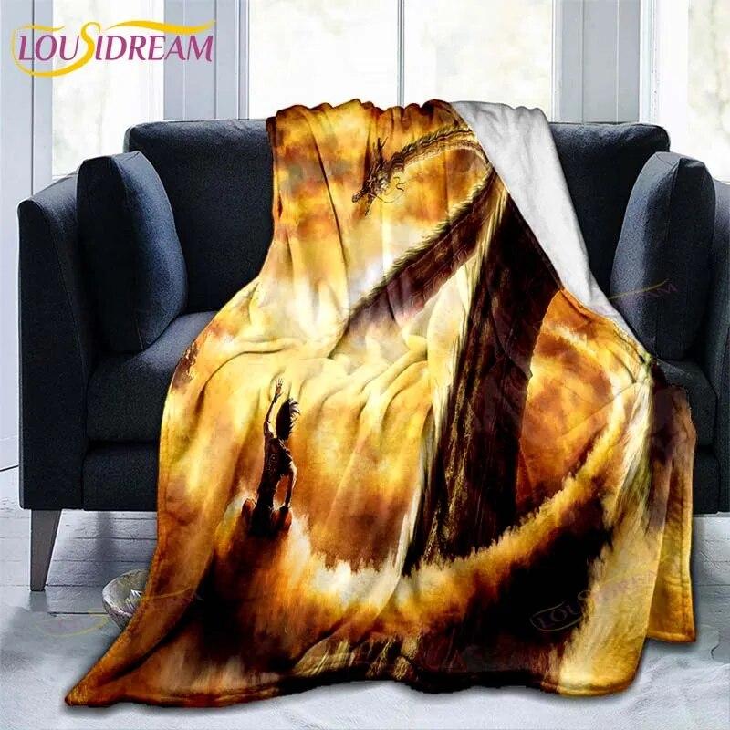 Couverture en flanelle avec personnages de dessins animés japonais célèbres, couverture polaire pour enfants, canapé, voyage, Camping