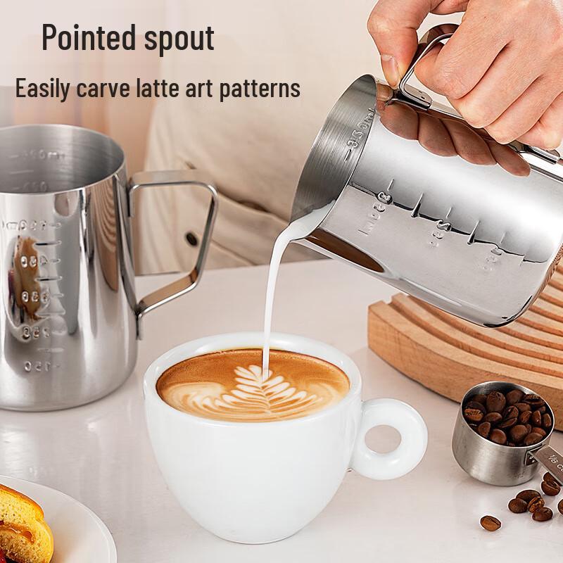 Baizi'en A57 Edelstahl Latte Art Kännchen mit Skala
