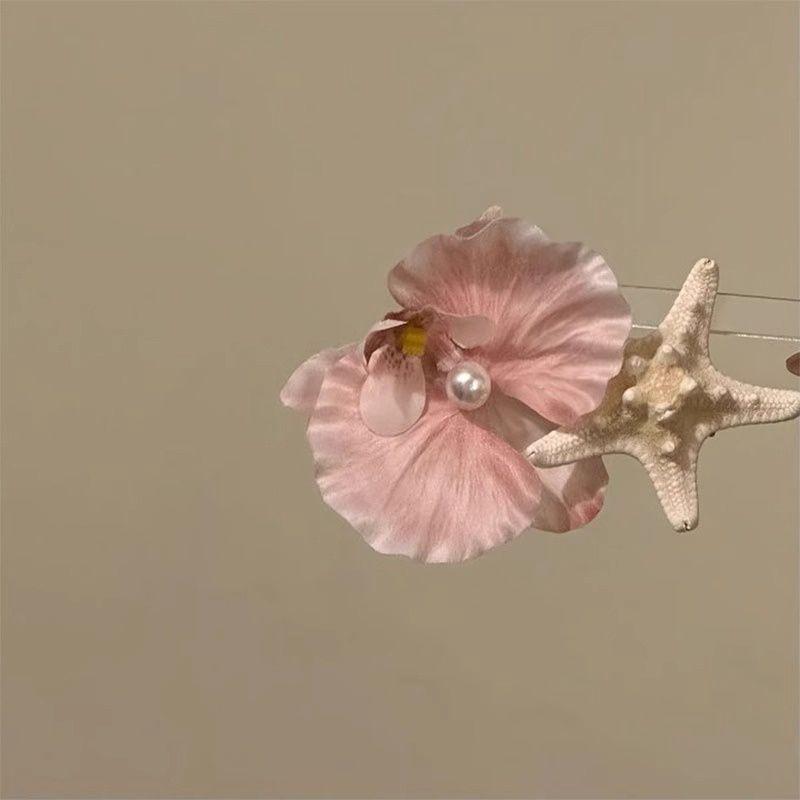 Halaenopsis Starfish Hair Clip Romantic Beach Vacation Hair Barrette Cute Summer Hair Accessory For Women Girls