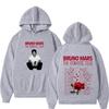 Felpa con cappuccio Bruno Mars The Romantic Tour Stampa Uomo Donna Hip-hop Pullover Manica Lunga Felpa Larga