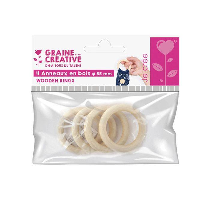 Anneaux en Bois 5,5 cm 4 pièces