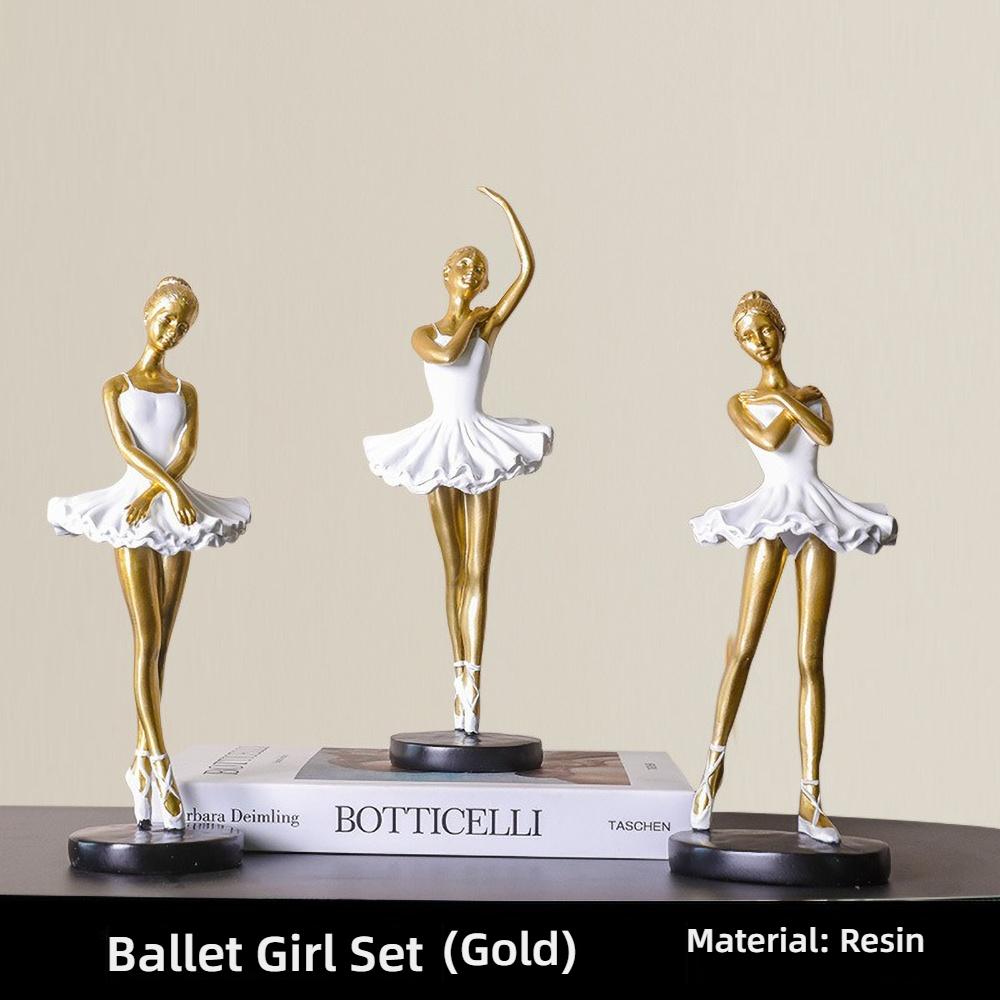 Ballet Girl Resin Statue - Cute Dancer Figurine for Children's Room Decor, Birthday Gift, Ballet Lover Collectible Art