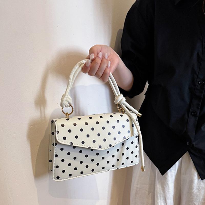 Yogodlns Korean Style Polka Dot Shoulder Bag Casual Crossbody Small Square Bag Fashion Trendy Handbag Women Work Shoulder Bag