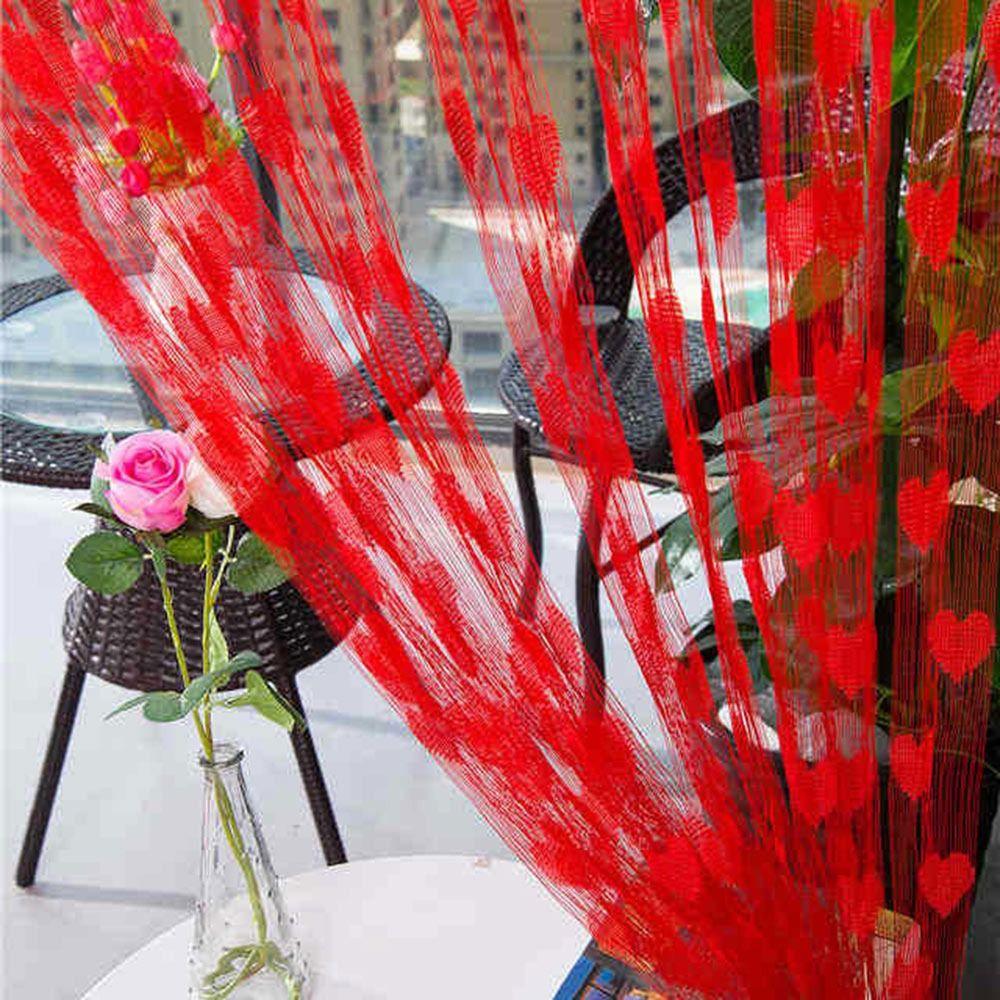 Heart-shape String Curtain Colorful Cord Curtain Simple Line Curtain  Living Room Decoration