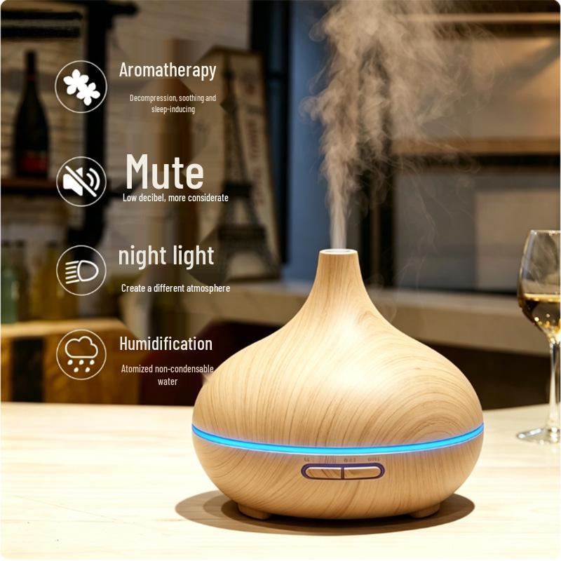 Silent Large Mist Aroma Diffuser: Cross-border Wood Grain Humidifier with Automatic Spray
