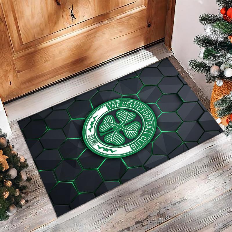 Tappeto Morbido Antiscivolo per Interni con Motivo Calcio Celtic FC, Tappetino Decorativo Sportivo per Camera da Letto