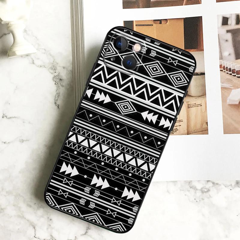 Tribal Aztec Geometric Colour Phone Case For iPhone 17 16 15 14 12 11 13 Pro Max Plus 12 13 Mini 16e 17 Air Cover Coque