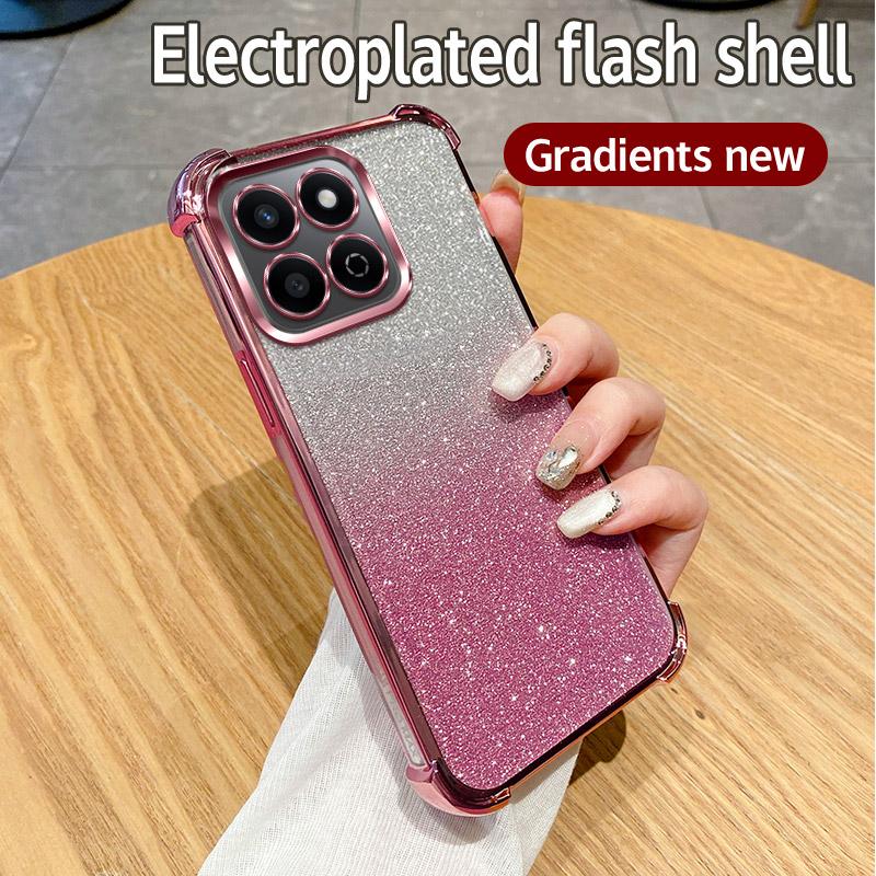 Luxury Plating Clear Shockproof Glitter Phone Case For HONOR X9C X7C X9B X7B X9A 5G X30 X40 I X50 X60 Pro X50i X60i Soft Cover