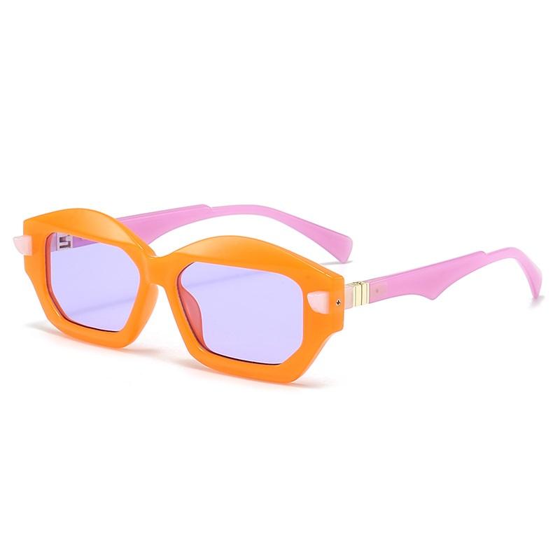 Unique Irregular Square Sunglasses Women Double Color Shades Retro Brand Designe Men Trending Rivets Gradient Sun Glasses UV400