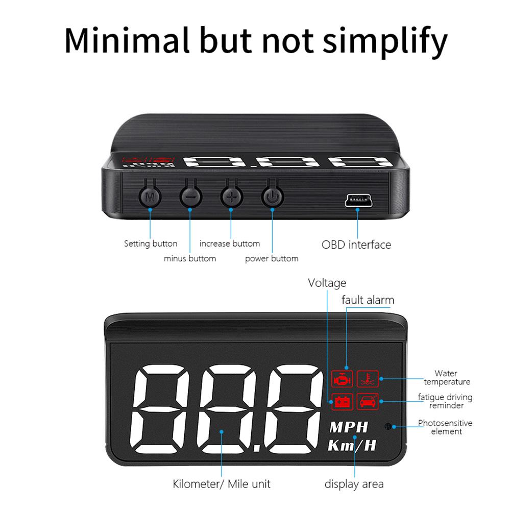 OBD2 Car Head-up Display Windshield Car Speed Projector Digital Speedometer Temperature Display Windshield Projector Accessories