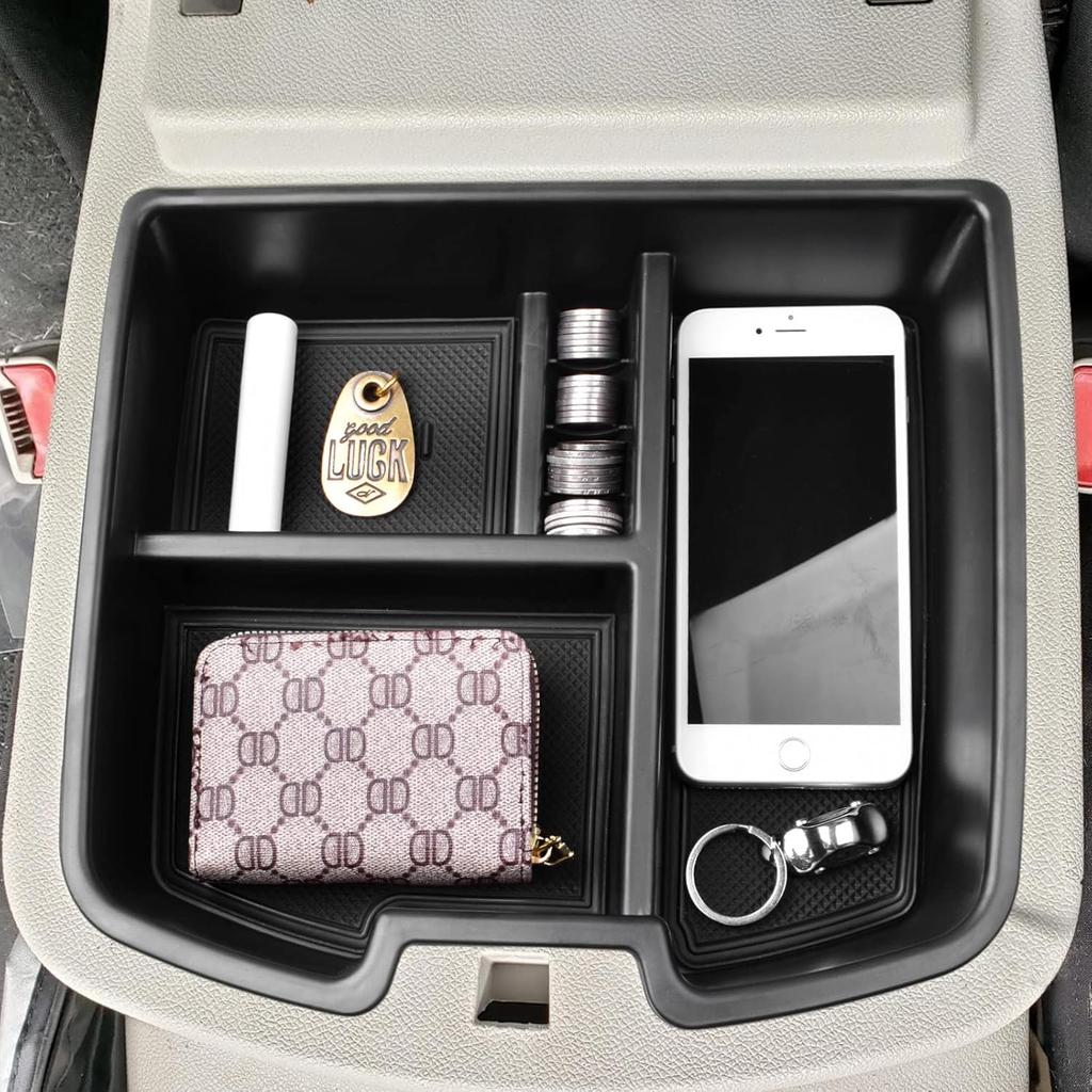 Center Console Organizer Compatible With 2007-2014 Chevy Silverado GMC Sierra Avalanche Tahoe Suburban Yukon Yukon XL Accessories, Floor Mounted