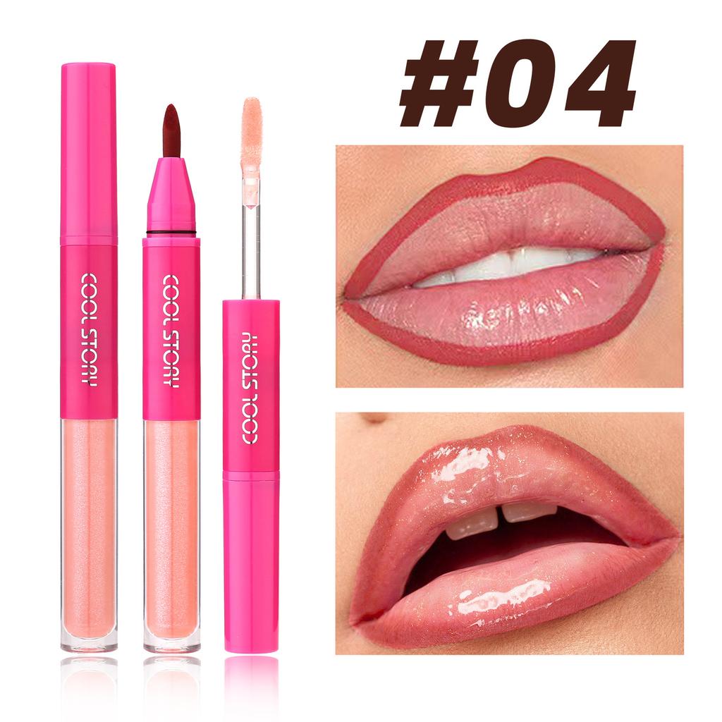 Waterproof Lip Liner & Glaze Combo Smooth Moisturizing Plumping Stain Liquid Lipstick Natural Outline Lips Contour Makeup