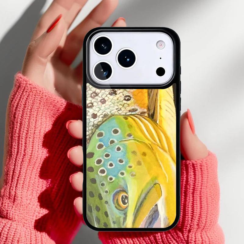 Rainbow Trout Fishing Skin Phone Case for iPhone 17 Air 16e 15 14 13 Pro Max Back Cover for 12 11 Pro Coque