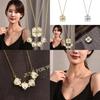 Stunning Korean Style Titanium Steel Four Leaf Clover Heart Necklace Ideal Gift For Her