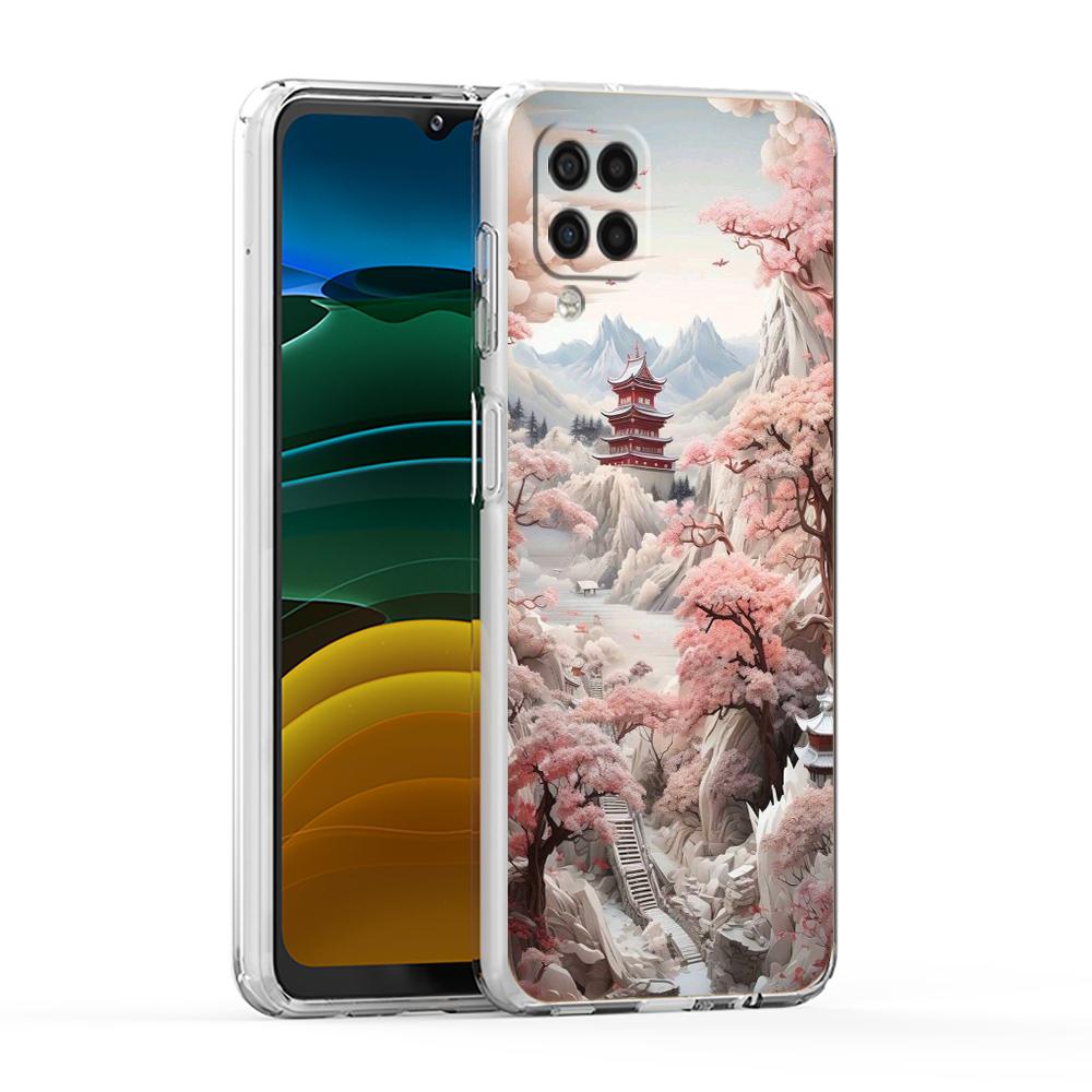 

Мягкий чехол для Samsung Galaxy A25 A23 A22 A52S A52 A55 A41 A31 A13 A11 Прозрачный чехол для телефона Пейзажный узор в китайском стиле for Samsung A05s