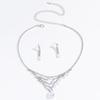 3PC Women's Fashion Design Tassel Necklace Earrings Zircon Set, Suitable for Wedding, Party, Festival Gifts