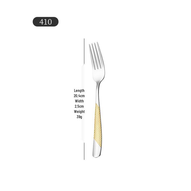 Cross 304 Stainless Steel Star Diamond Tableware Set: Steak Knife, Fork, Spoon, and Teaspoon for Home and Hotel Use