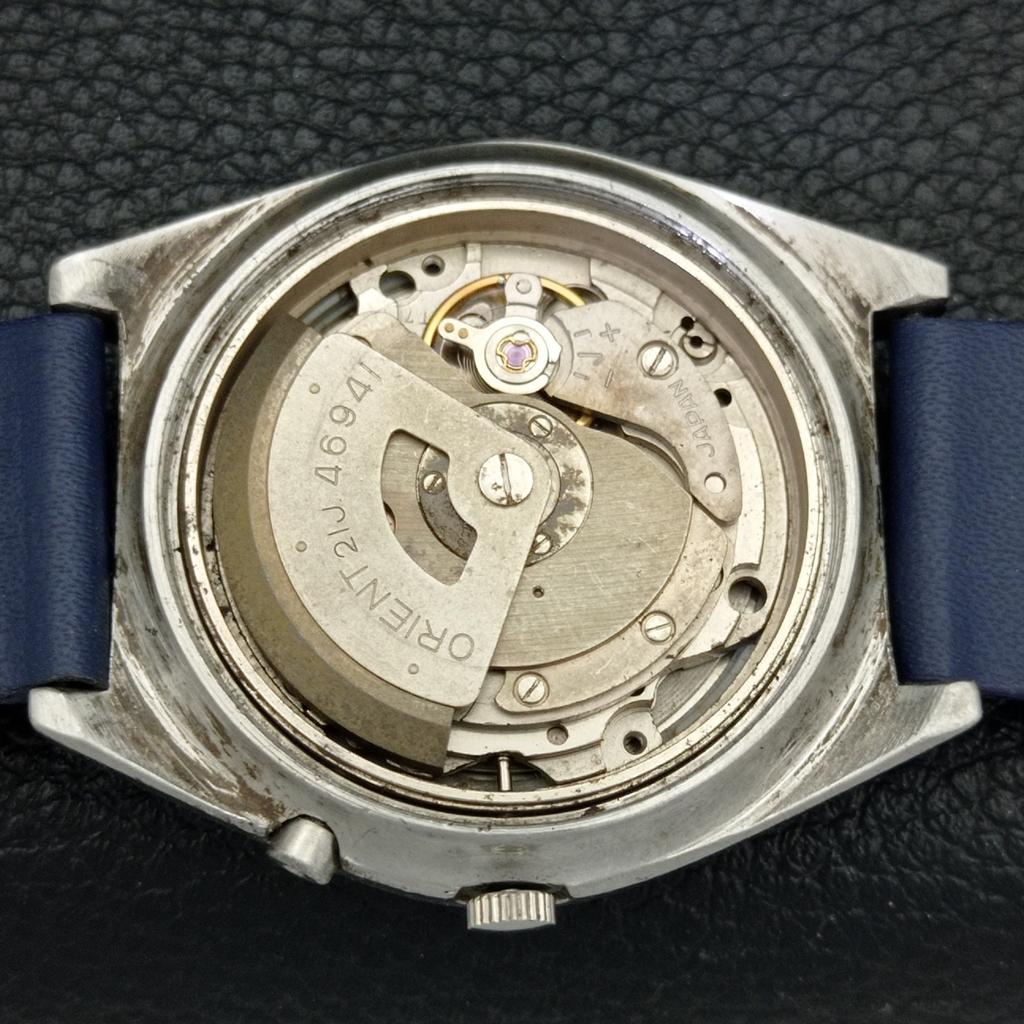 AUTOMATIC VINTAGE ORIENT 46941 JAPAN MENS BLUE COLOR DIAL WATCH a500727-5 R154-a500727
