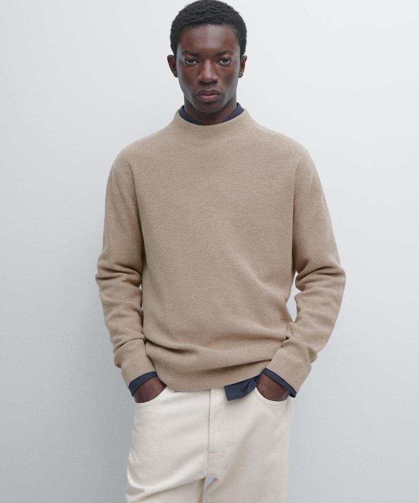 Masimodutti Turtleneck Cotton Blend Knit Sweater