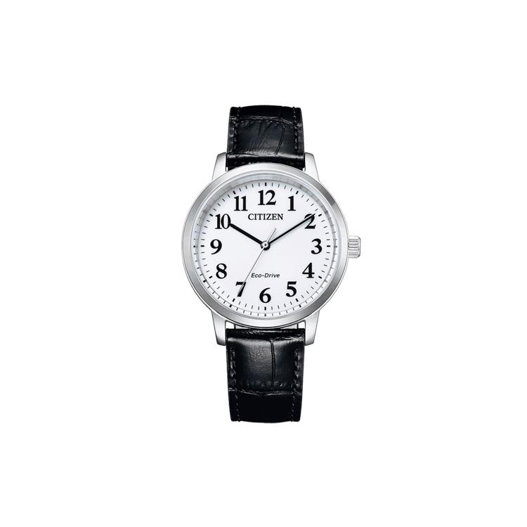 CITIZEN Solar Quartz Movement Leather Strap Watch Men s Watches White Dial BJ6541-15A Black Strap