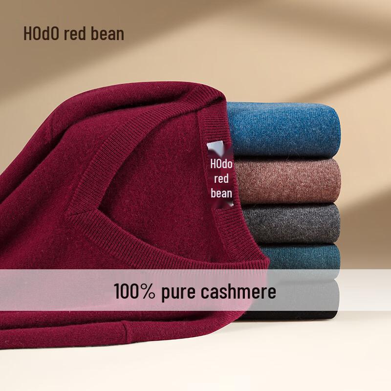 Red Bean Men's 100% Pure Cashmere V-Neck Pullover