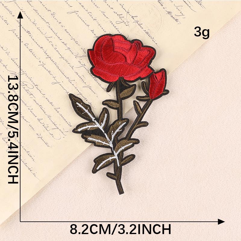 Handmade DIY Rose Embroidery Patch: European & American Fashion Accessory