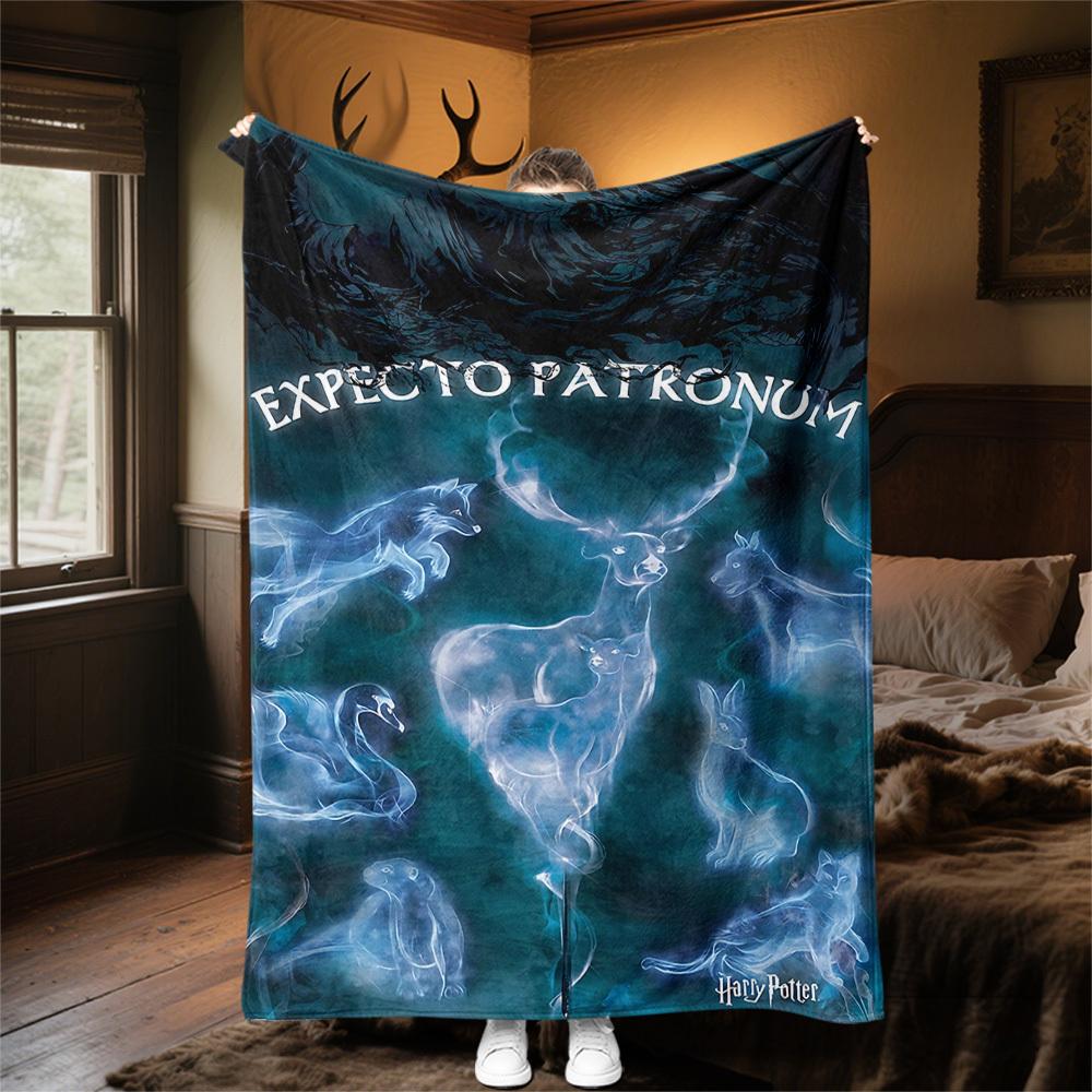 1pc Expecto Patronum swan dog deer Outdoor Flannel Throw Blanket All Season Soft Warmth,Home Decor 1031179
