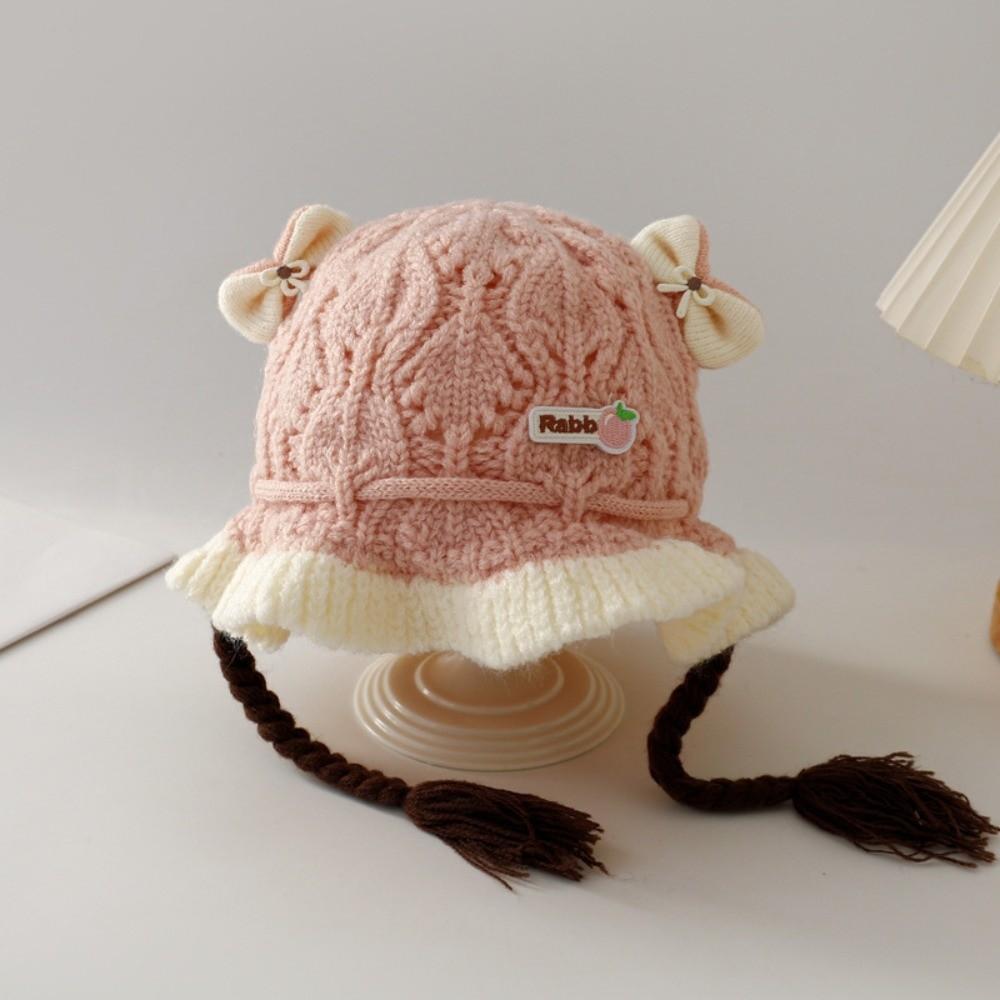 

Warm Ear Protection Cap Windproof Newborn Beanie Cap Cartoon Baby Knitted Hat Baby розовый