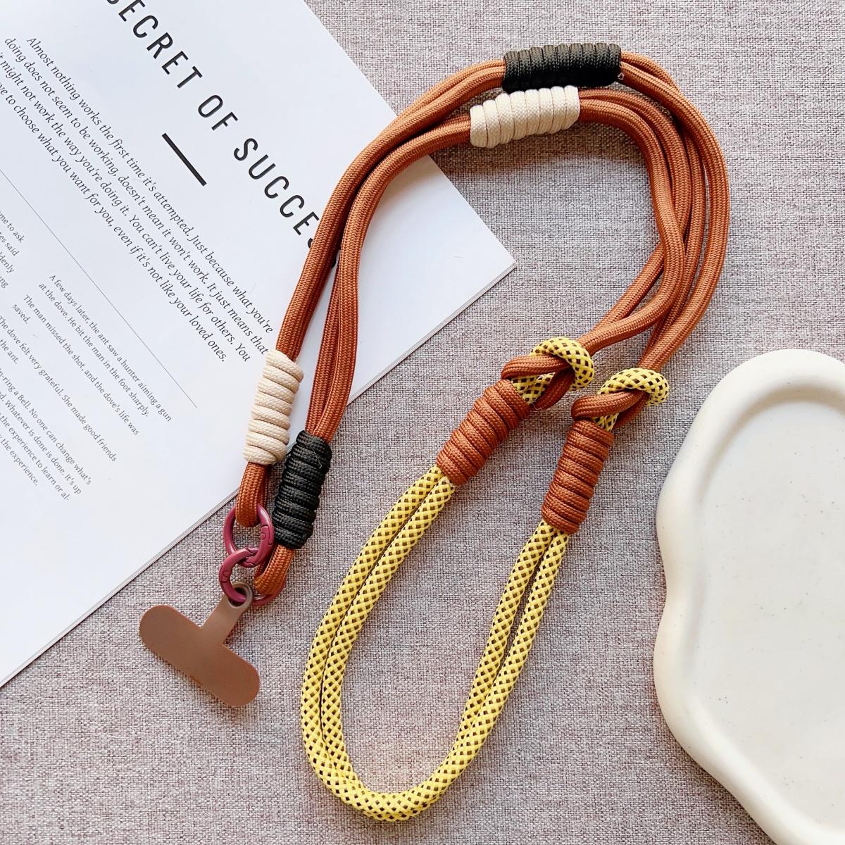 

New Fashion Cute Splicing Phone Lanyard Diameter Outdoor Case Crossbody Shoulder Card Neck Cord Clip Hang Anti-lost Wrist Strap