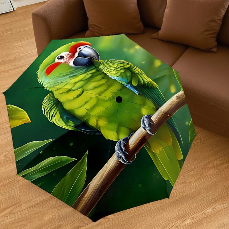 1PC Parrot, Branch Automatic Open/Close Umbrella Compact Folding Umbrella with 8-Rib Shaft Lightweight Esign, Highquality Fabric1176A
