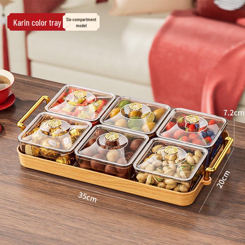 Pabei Six-Grid Dried Fruit Plate with Lid