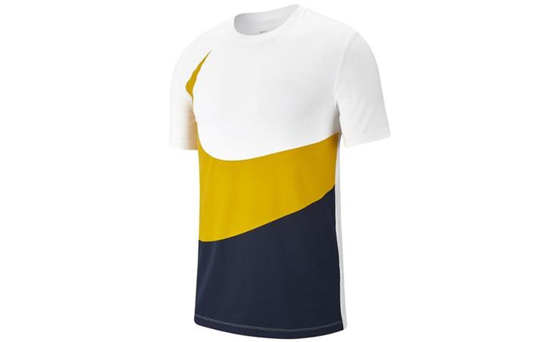 Nike T Shirt Men s White Yellow Blue Multicolor CK9586-102 L
