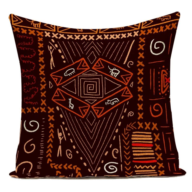 Africa Decorative Cushion Cover African Woman Custom Pillow Case National Costume Pattern Sofa Home Decor Pillow Cover
