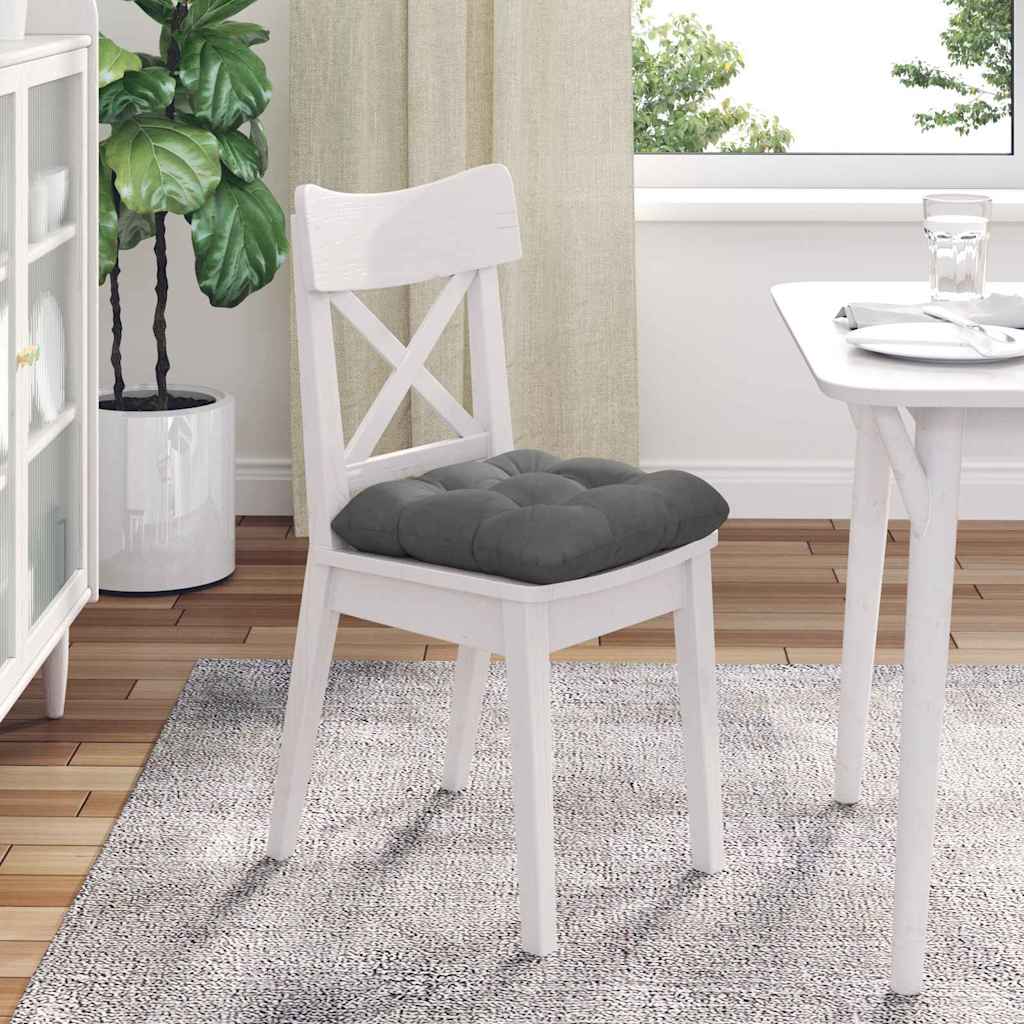 Seat Cushions 4 Pcs Dark Grey 40 X 40 Cm Microfiber Fabric