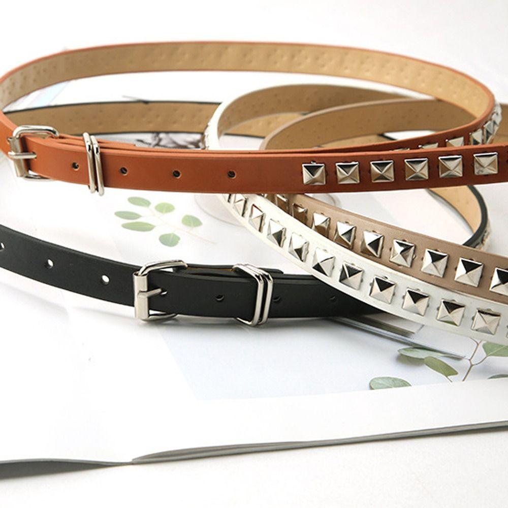 Metal Buckle Dresses Decoration Women Waistband PU Leather Waist Strap Rivet Waist Belts