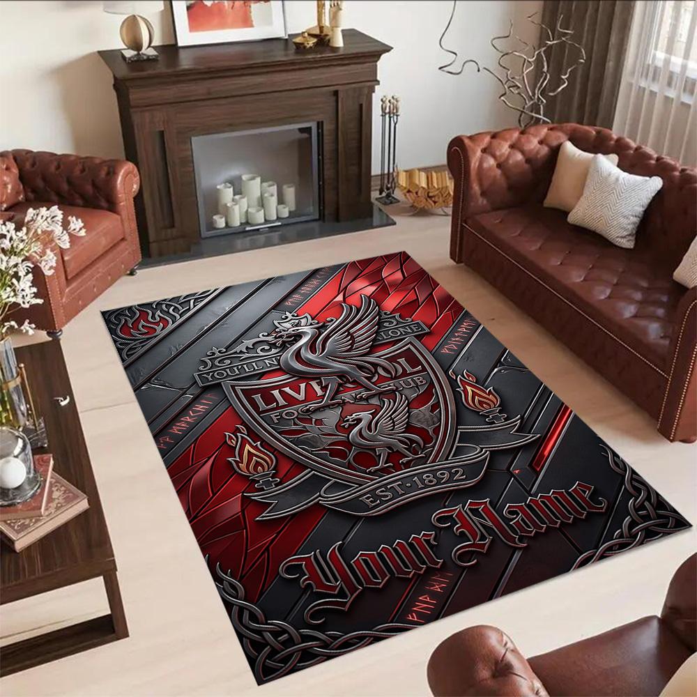 Liverpool Fc Customize Text Carpet Perfect For Outdoor Entryway Dormitory Hallway Antislip Rug Office Home Decor Spiritual Gift