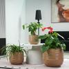 Single Handmade Ceramic Planter (diameter 36 cm), Light Brown, Wave Groove Structure, Breathable, Frost-Resistant