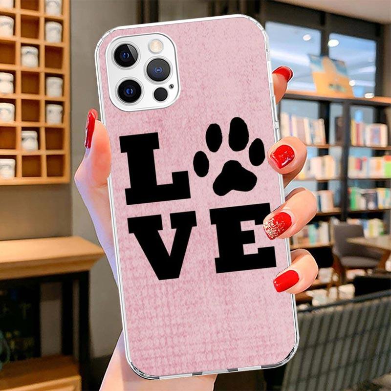 Dog Footprint Paw Cute Cover Phone Case For iPhone 16 17 Air 15 14 Pro Max 16E Phone Case 13 Mini 12 11 7 SE 8 Print Pattern Fit