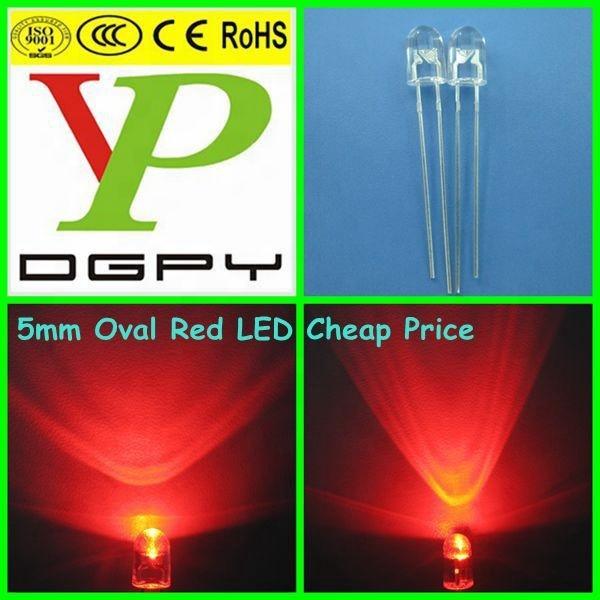 dip 546 5mm red oval led diode