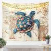 Tropical Sea Tapestry Blue Wave Palm Trees Wall Hanging, Summer Ocean Theme Cartoon Wall Blanket Home Artwork, Kids Girls Room