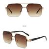 Rimless Square Aviator Sunglasses | Gradient Lens Fashion Shades for Men & Women