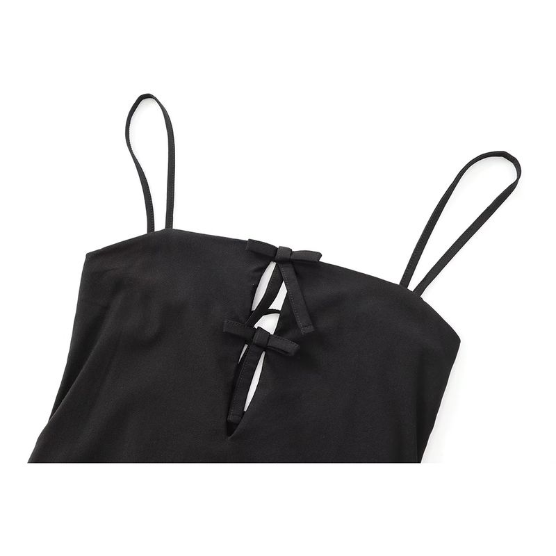 Kaslead New Arrival Women's Clothing Fashion Style Open Back Elegance Sleeveless Sling Short Dress 0085804