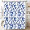 Hjort Skog Duschdraperi Vintage Blå Botanisk Natur Tematisk Bakgrund Tvättrum Dekor Gård Rustika Badrumstillbehör