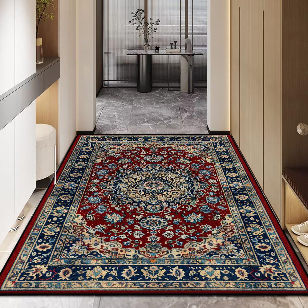 Vintage Persian Carpet In The Living Room Decoration Bedroom Soft Mat Bedside Non-slip Easy Clean Lounge Rug Entrance Door Mat