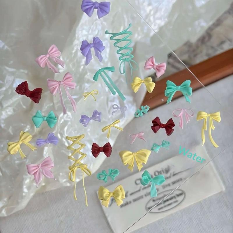 1Pcs Silicone Bow Nail Art Mold Bowknot Style High Transparent 3D Nail Template Nail Charm Diy Manicure Mold Stencil Tool