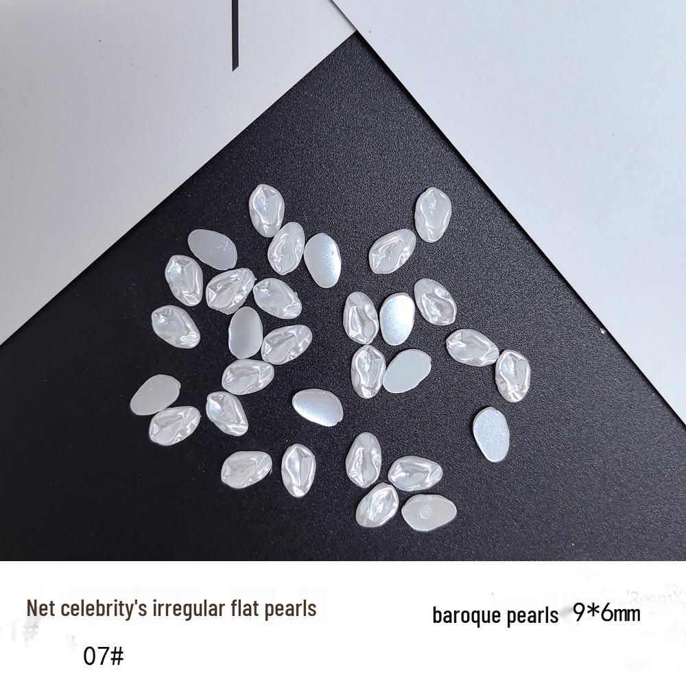 Mini Nail Art Pearls: Irregular Heart, Water Drop, Moon Flat Back Rhinestones for DIY Handmade Nail Jewelry