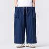 Retro Men's Wide Leg Pants Summer Plus Size Solid Color Pants