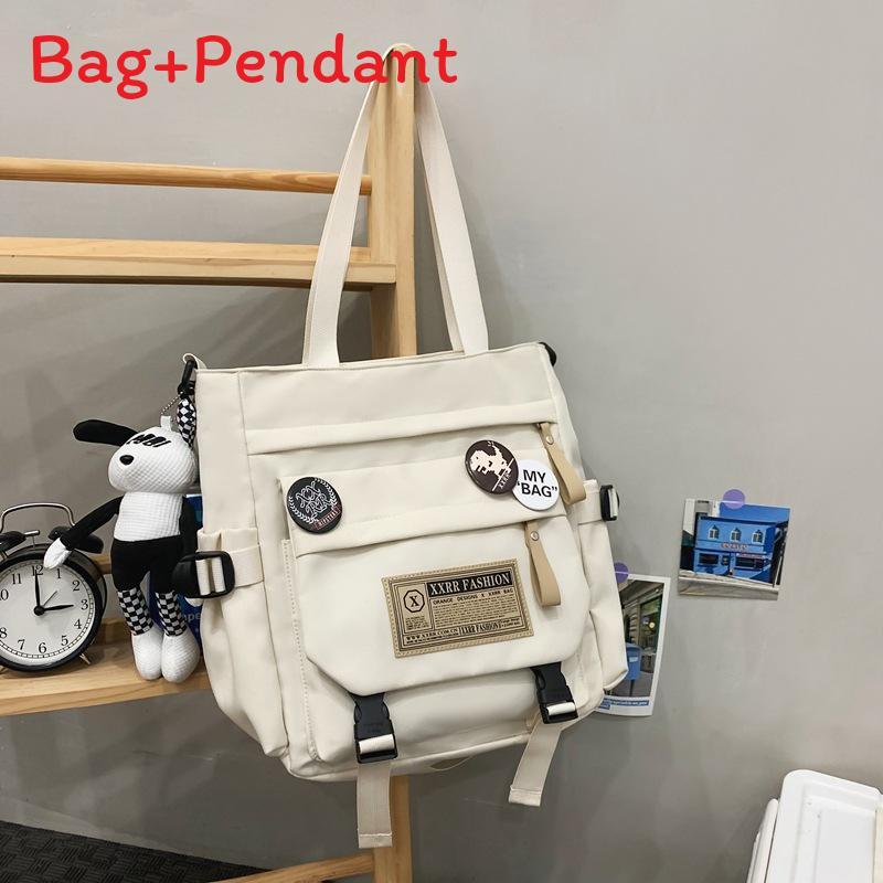 Modern Vintage Oxford Canvas Shoulder Bag With Material For College Students