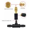 Three-Way Atomizing Nozzle Set Brass Misting Nozzles with Drip Irrigation Connector Adjustable Drip Irrigation Mister Set for Garden Patio Greenhouse