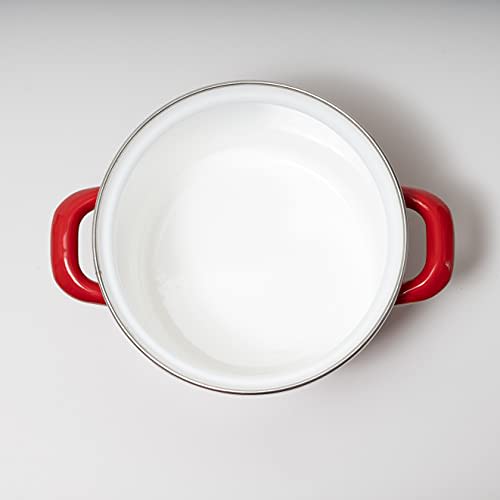 PEARL METAL Cook Pot, Enamel, Deep, 12cm, Red, Crasso, HB-5068